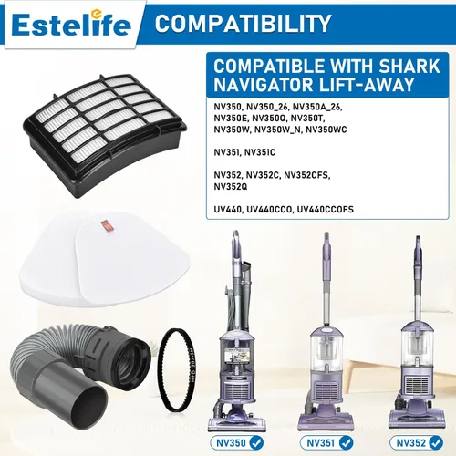 Miniatura 2 de Repuesto de filtro de manguera de vacío para aspiradora Shark Navigator Lift Away NV350 NV351 NV352 NV355 NV356E NV360 UV440, partes #193FFJ