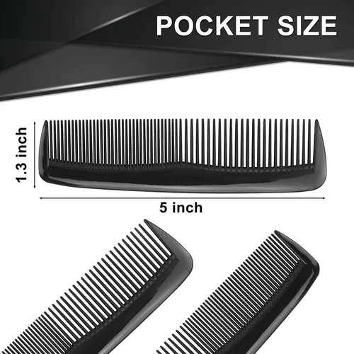 Miniatura 3 de Paquete de 100 peines envueltos individualmente, negro (100), plástico, peine para el cabello, para hotel, Airbnb, refugio, sin hogar, hogar