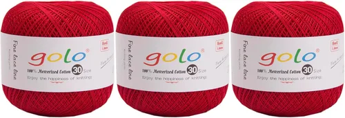 Miniatura 43 de Hilo de ganchillo golo para tejer a mano Tamaño 30, hilo para calados color Hibiscus-166 166-Hibiscu