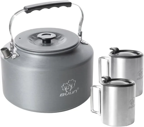 Bulin Hervidor de campamento, estufa portátil grande de 2.2 L, hervidor de té de calentamiento rápido, agua caliente hirviendo para fuego abierto,