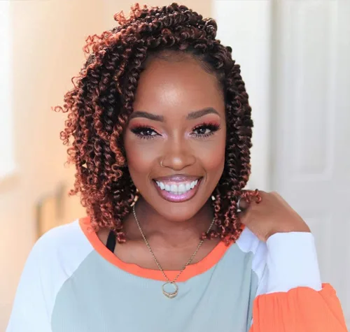 Miniatura 71 de Cabello de Ganchillo Pre-Retorcido Passion Twist para Mujeres Negras y Niños, Cabello Passion Twist Pre-Enrollado Trenzas Bohemias 4 Pulgadas 8