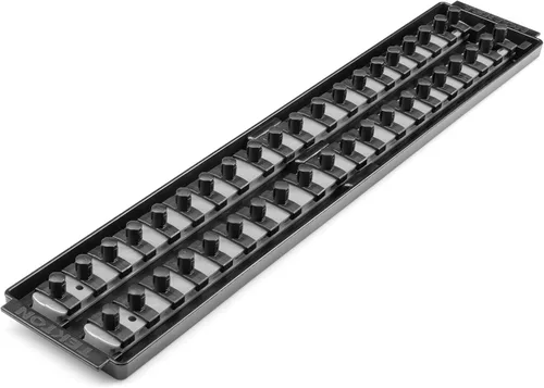 Miniatura 30 de TEKTON 3/8 Pulgadas de accionamiento x 8 Pulgadas de riel de enchufe, 10 clips (negro) OSR11210 Fabricado en EE. UU