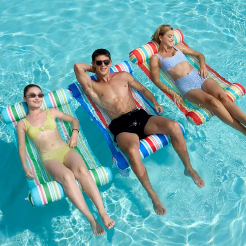 Sloosh Paquete de 3 flotadores inflables 4 en 1 para piscina, hamacas de agua, accesorios multiusos para piscina (silla, silla de descanso,