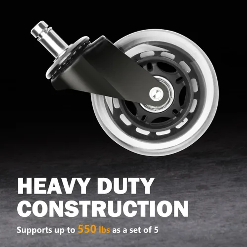 Miniatura 4 de POWERTEC Ruedas Rollerblade para sillas de oficina, ruedas de repuesto para silla de escritorio de oficina, videojuegos, suaves y seguras