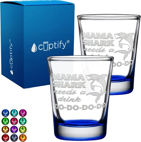 Miniatura 69 de Cuptify Regalos para baby shower, para la nueva mamá, EST 2023, 2 onzas, con fondo negro, juego de 2 vasos grabados para fiesta, regalo