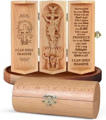Miniatura 8 de Jesuspirit - Decoración cristiana, estatuas católicas de madera, escultura Familia de Belén, Estatua de Jesús, Estatua de la Virgen María, 2-B