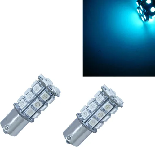 Miniatura 23 de PA 2 bombillas LED azules 13SMD 1156 para señal de giro, marcador lateral, respaldo de parada, luz trasera