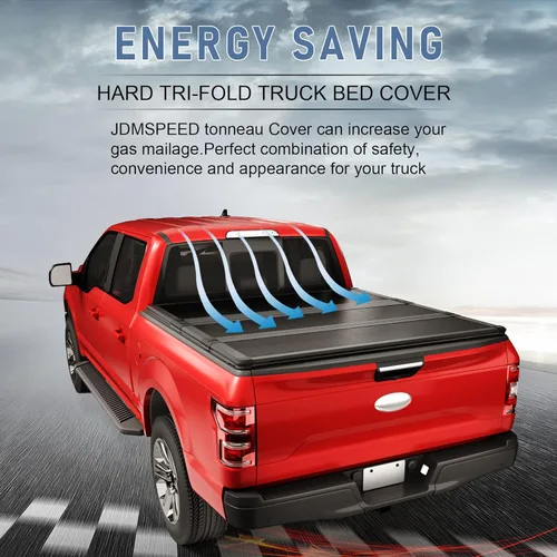 Miniatura 3 de JDMSPEED Cubierta rígida de triple pliegue de 6.8 pies (81.6 pulgadas) para caja de camioneta compatible con F-250 F-350 Super Duty 1999-2023, Suave