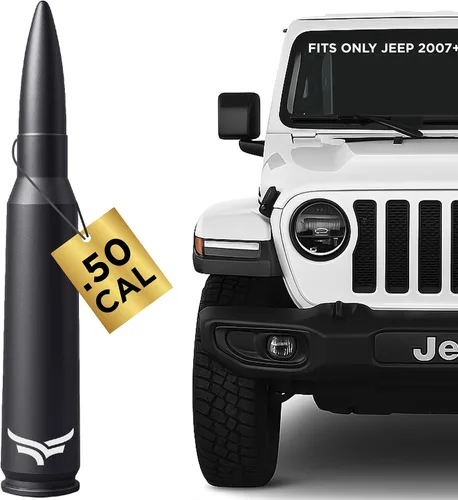 Miniatura 13 de 50 Cal Badass Bullet Antenna® se adapta a Jeep Wrangler JK y JL de (2007 para accesorios Jeep Wrangler y Gladiator), seguro para lavado de autos