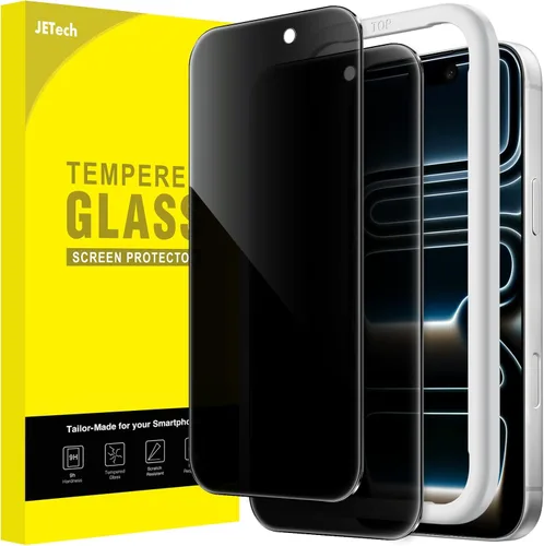 Miniatura 16 de JETech Protector de pantalla de privacidad para iPhone 17 Pro Max de 6,9 pulgadas, película de vidrio templado antiespía con herramienta de fácil