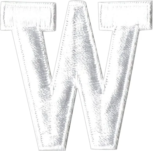 Miniatura 25 de Letras y números blancos de 1-7/8", parche para planchar, bordado (letra M)
