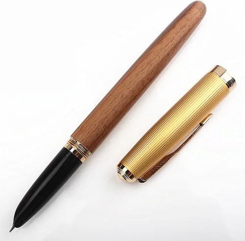 Miniatura 4 de Jinhao 85 Pluma Estilográfica Extra Fina 0.015 in (Madera de Tigre)