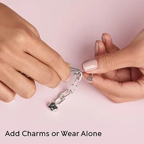 Miniatura 4 de Link Design Pandora ME Jewelry Pulsera de plata esterlina unisex 7.5 in, Plata de ley, Sin gemas.