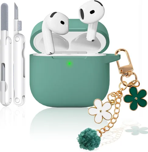 Miniatura 21 de Funda para AirPods Pro 2 con bonito llavero y bolígrafo de limpieza, funda de silicona suave para AirPods Pro de 2ª/1ª generación para mujeres