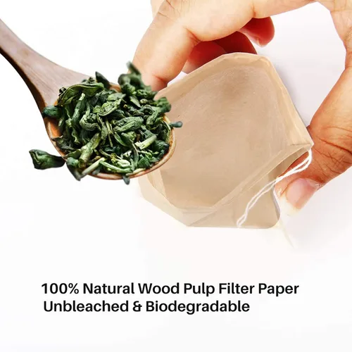 Miniatura 6 de 300 bolsas de filtro de té, bolsa de té de papel desechable con cordón, segura y fuerte penetración, papel sin blanquear para té y café de hojas