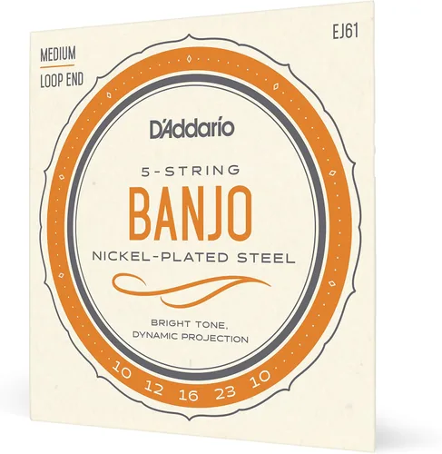 Miniatura 14 de D'Addario Cuerdas para banjo tenor, bronce fosforado, EJ55, calibre medio 9-30, juego de 5 cuerdas, paquete de 1