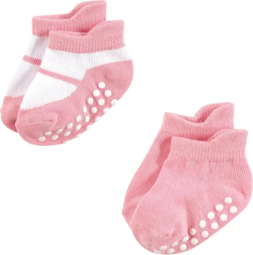 Miniatura 5 de Hudson Baby Calcetines antideslizantes unisex para bebé, Rosado Rosa Negro