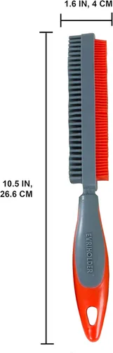 Miniatura 2 de Escoba para remover el pelo de mascotas con rasqueta y mango telescópico que se extiende de 3 a 5 pies, negro y amarillo