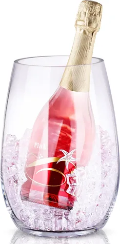 Miniatura 8 de NiHome Artisan - Vaso de vino gigante soplado a mano de 100 onzas para celebraciones y reuniones, 15 pulgadas de alto y 4.5 pulgadas de boca