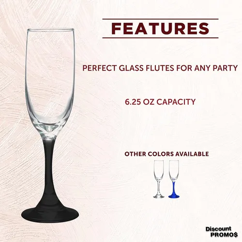 Miniatura 2 de DISCOUNT PROMOS Premiere - Juego de 10 copas de champán de 6.25 onzas, paquete a granel, elegantes vasos para bodas, eventos y regalos