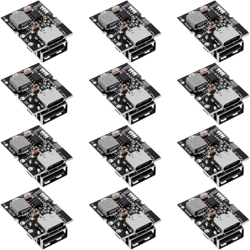 Miniatura 9 de 12 unidades tipo C USB 5V 2A Step-Up módulo de alimentación convertidor de aumento de batería de litio placa de protección de carga con indicador