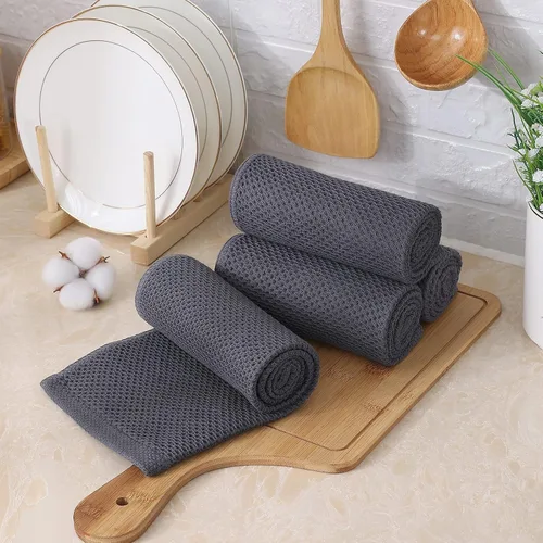 Miniatura 144 de Kitinjoy - Paños de cocina de 100 % algodón, tela de tejido gofrado, paño de limpieza ultrasuave, absorbente y de secado rápido. Beige