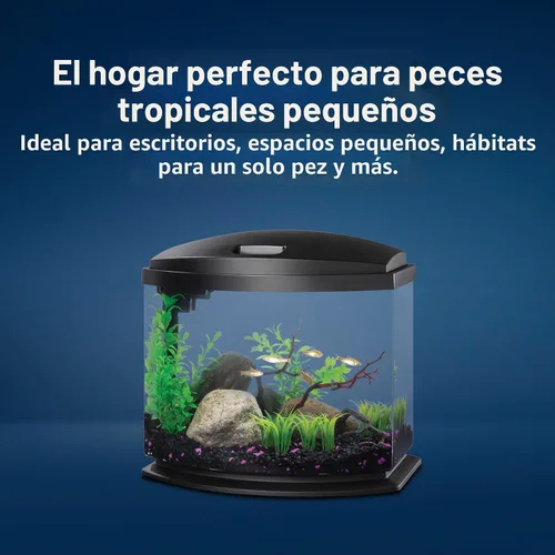 Miniatura 5 de Aqueon Kit de Acuario Pequeño LED MiniBow con Tecnología SmartClean, Azul, 1 Galón