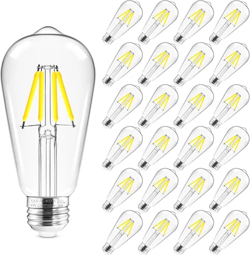 Miniatura 21 de Hizashi - Bombillas LED Edison de estilo vintage regulables, 4W equivalente a 40W, 5000K luz diurna, bombillas LED con base E26, 450LM, alta