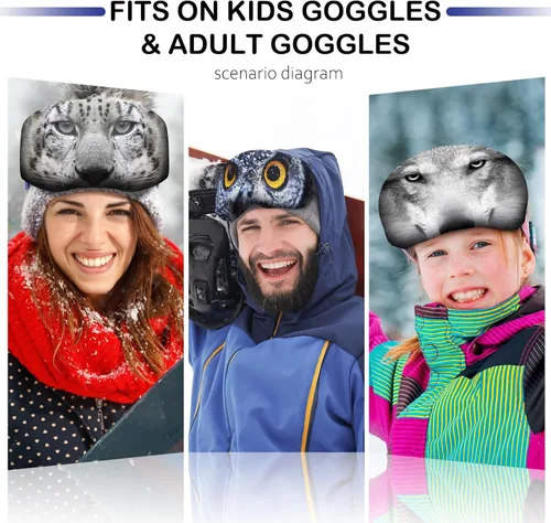 Miniatura 4 de Civaner 4 Piezas Funda para Gafas de Esquí y Snowboard, Funda para Gafas de Microfibra, Protección Contra Rayones y Polvo para Viajes Animal