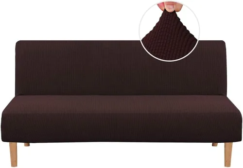 H.VERSAILTEX - Funda elástica para sofá o cama, licra de alto elastano, lavable a máquina, tela Jacquard para sofá, futón Chocolate