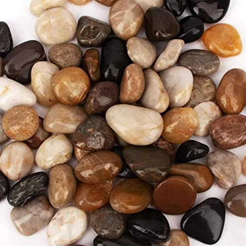 [18 libras] Guijarros para acuario, grava, río roca, grava decorativa pulida natural, rocas ornamentales de jardín, piedras de pecera de colores