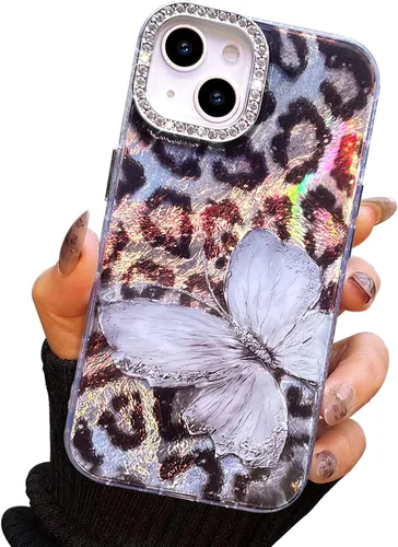 Miniatura 26 de I-MGAE-IN-AR Funda compacta para iPhone 11, diseño de mariposa, marco de protección de lente de cámara con diamante 3D, bonitas fundas protectoras