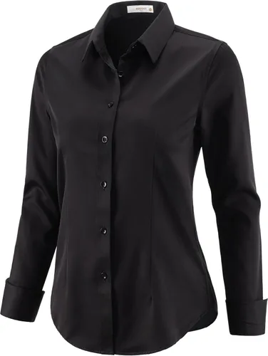 Camisas con botones para mujer, camisas de vestir de manga larga, elásticas, sin arrugas, para el trabajo, blusas casuales de oficina