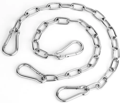 Miniatura 13 de Paquete de 2 cadenas colgantes de 25 pulgadas con 4 mosquetones, kits colgantes de capacidad de 440 libras, herrajes resistentes para sillas