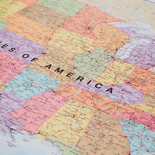 Miniatura 5 de Paquete de póster laminado con mapa del mundo y mapa de EE. UU., 17 x 22 pulgadas, mapas del mundo y Estados Unidos, cartografía detallada - Maps