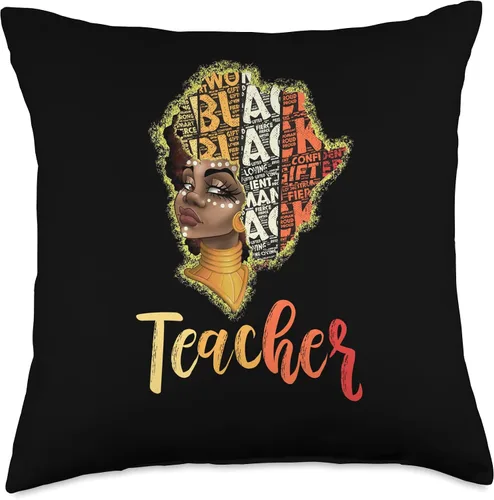 Miniatura 4 de Black Smart Teacher Afro Love Melanin African Almohada para mujer, 16 x 16 pulgadas, multicolor