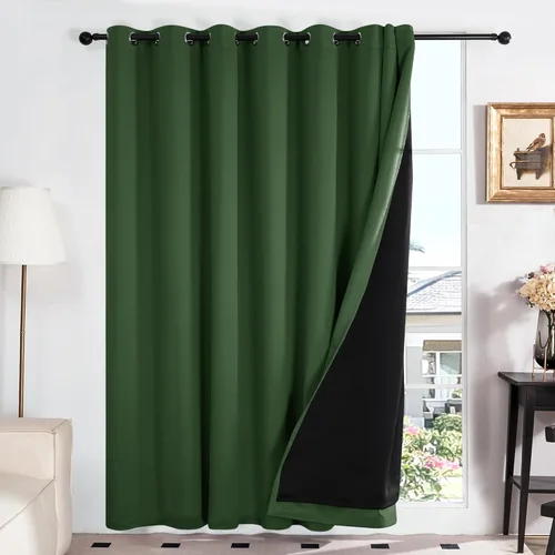 Miniatura 81 de Deconovo Cortinas 100% opacas, cortinas de ventana con aislamiento térmico, paneles reductores de ruido, cortinas de forro negro, con ojales