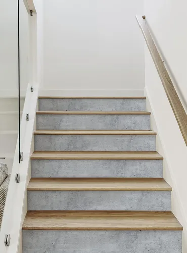 Miniatura 2 de Tiras elevadoras de escalera de cemento para pelar y pegar (gris oscuro, paquete de 6, 48 pulgadas de ancho x 6.5 pulgadas de alto)