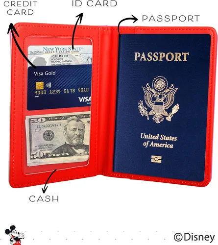 Miniatura 2 de Disney Funda para pasaporte de Stitch para mujer, licencia oficial, lindo soporte para libro de pasaporte, cartera de pasaporte, artículos