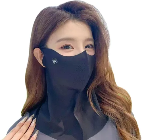 Summer Cooling Neck Gaiter Face Mask for Women, UPF 50+ UV Protection, Breathable Ice Silk Sun Protection Mask