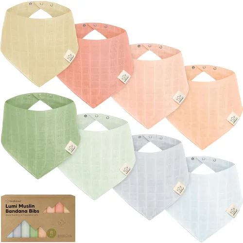 Miniatura 12 de KeaBabies Paquete de 8 baberos de muselina para niños y niñas, baberos de muselina bandana para bebés, niñas y niños, babeo recién nacido, dentición