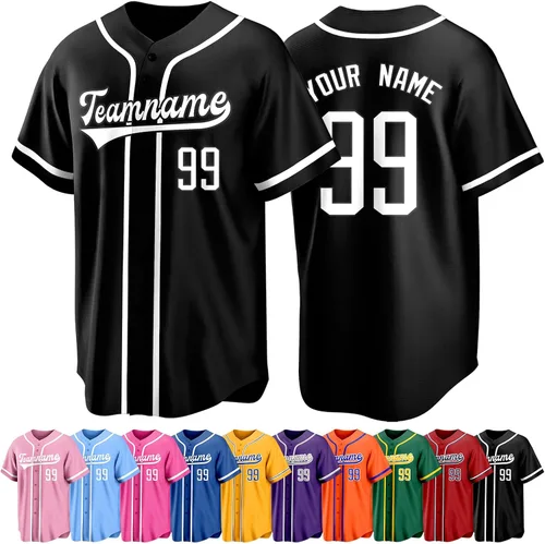 Miniatura 14 de Custom Baseball Jersey Personalized Short Sleeve Team Sport Uniform Baseball Shirt for Men Women Youth Boy