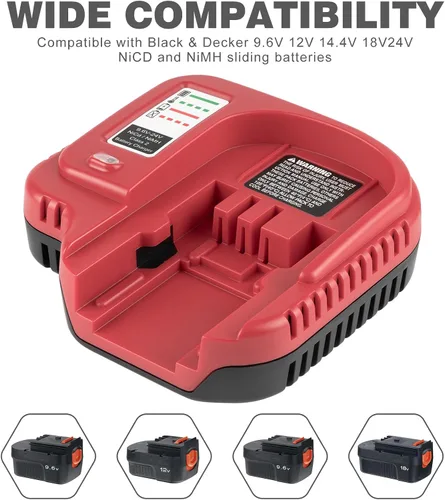 Miniatura 4 de Cargador rápido para Black & Decker BDFC240 18V 14.4V 12V 9.6V 24V NiCD NiMH Batería HPB18 HPB18-OPE HPB14 HPB96 HPB24 Reemplazo para cargador