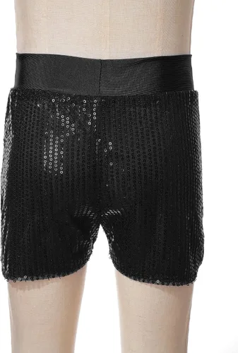 Miniatura 5 de Pantalones cortos de ballet para niñas y niños con lentejuelas con purpurina, hip hop, jazz, ballet, baile, yoga, gimnasio, pantalones cortos