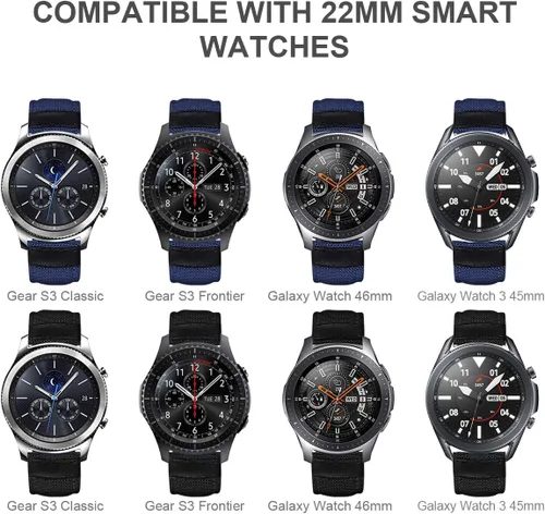 Miniatura 3 de Maxjoy Correas para Galaxy Watch de 1.81 pulgadas, Galaxy Watch 3 de 1.77 pulgadas, Gear S3 Frontier, correa de repuesto de nailon de liberación