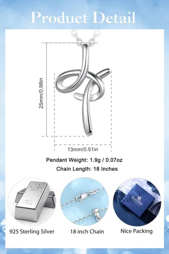 Miniatura 40 de EUDORA Collares de plata esterlina con inicial para mujer, regalos clásicos de 26 letras sin cuello para niñas, hermana, madre hija, cadena de 18
