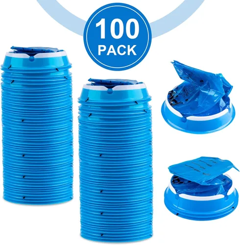 Miniatura 8 de Paquete de 40 bolsas de vómito desechables, resistentes a fugas, bolsa portátil azul para vómitos, 33.8 fl oz Emesis Vomit, vómito para vómito