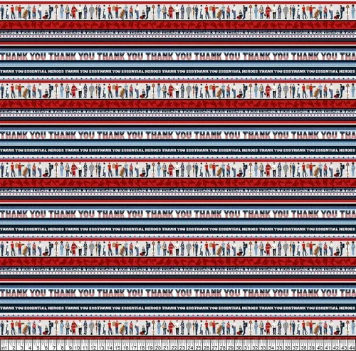 Miniatura 2 de Studio E Essential Heroes Thank You Stripe Patriotic, tela por yarda