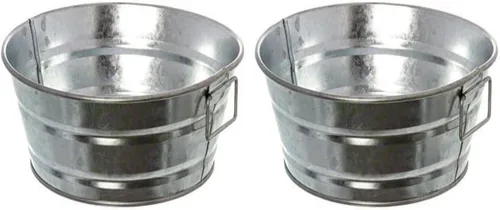Miniatura 9 de American Metalcraft MTUB63 Tina galvanizada natural con mango lateral - 27 oz, 6 pulgadas