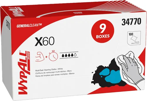 Miniatura 18 de WypAll 34790CT x 60 paños, caja pop-up, color blanco, 9 1/8 X 16 7/8, caja de 126 (paquete de 10 cajas)